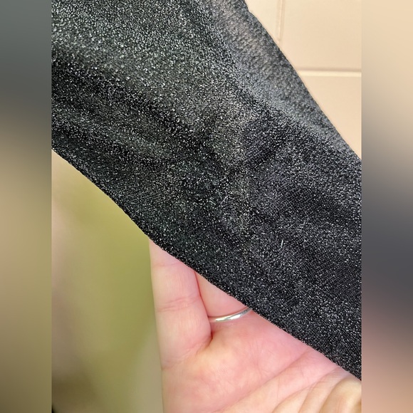 Mac Duggal 30750 Shimmering 3/4 Sleeve A-Line Midi Dress Size 8 NWT Black - Picture 9 of 12